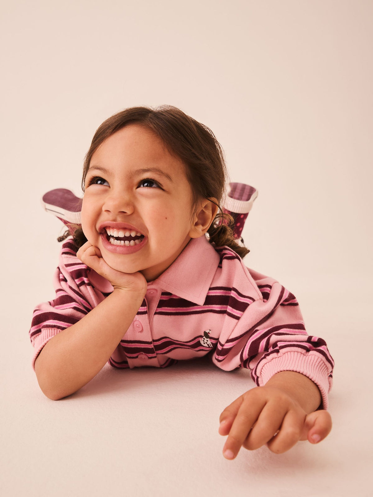 Pink Stripe Long Sleeve Rugby Sweat Dress (3mths-7yrs)