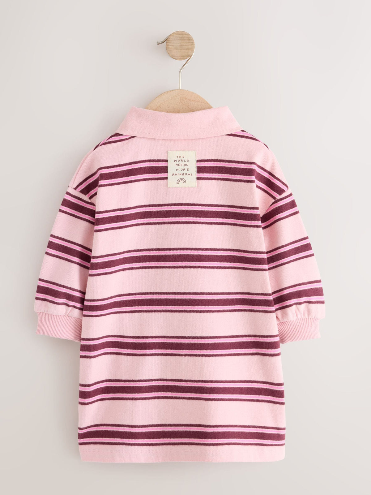 Pink Stripe Long Sleeve Rugby Sweat Dress (3mths-7yrs)