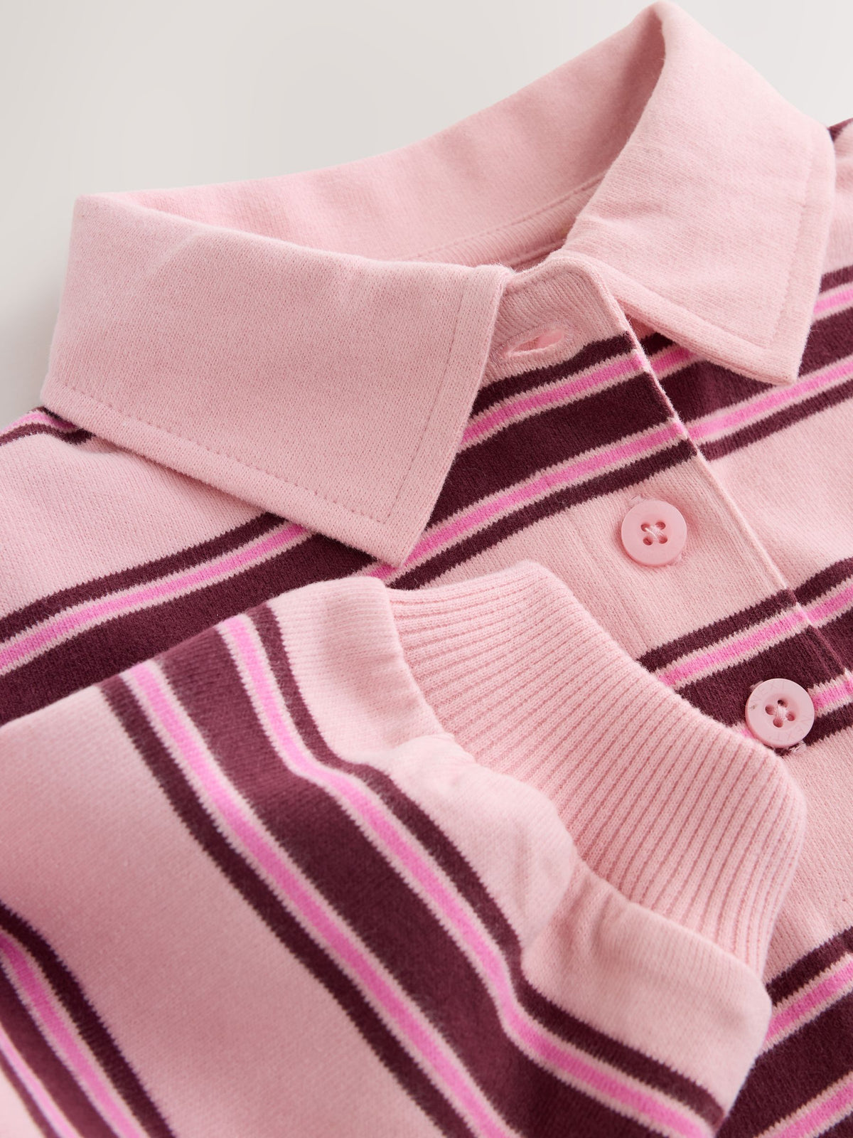 Pink Stripe Long Sleeve Rugby Sweat Dress (3mths-7yrs)