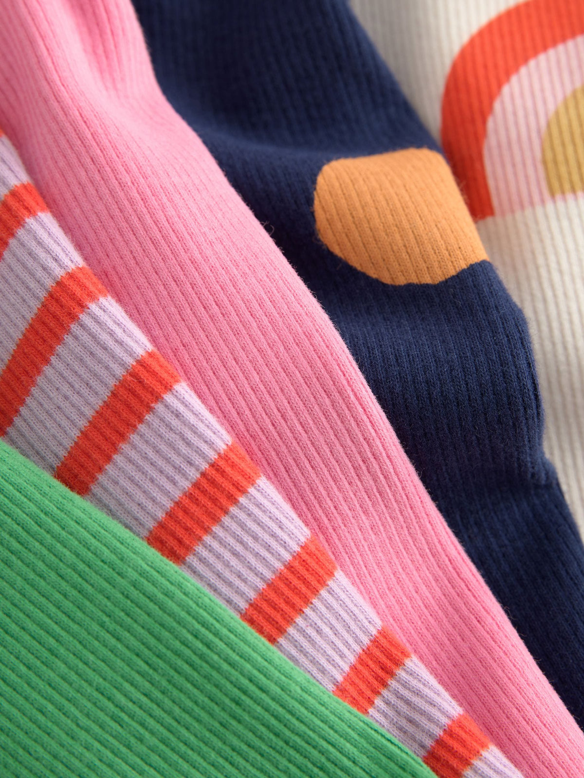 Ecru Rainbow Horse Long Sleeve Ribbed Tops 5 Pack (3mths-7yrs)