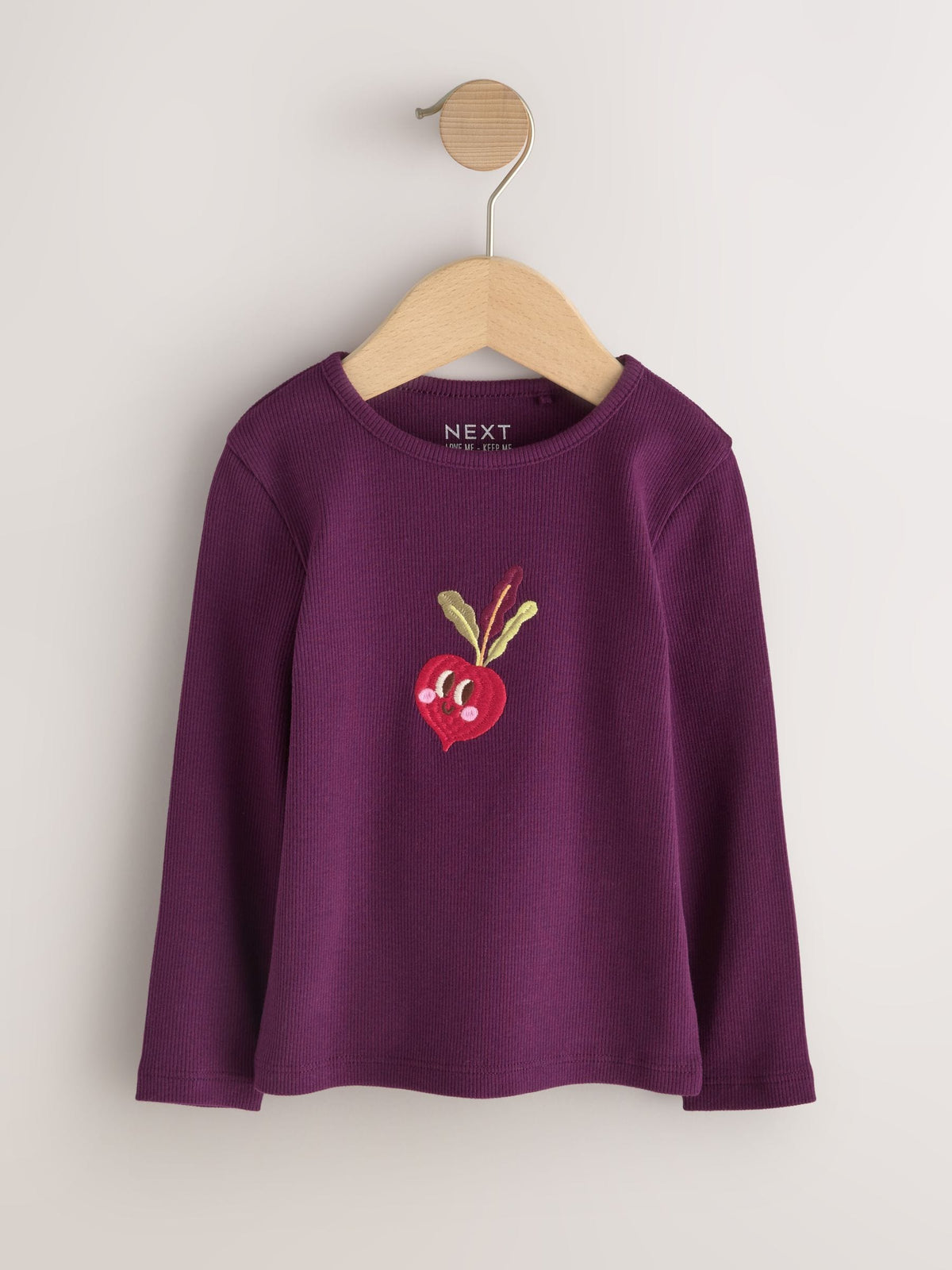Burgundy Long Sleeve Ribbed Tops 5 Pack (3mths-7yrs)