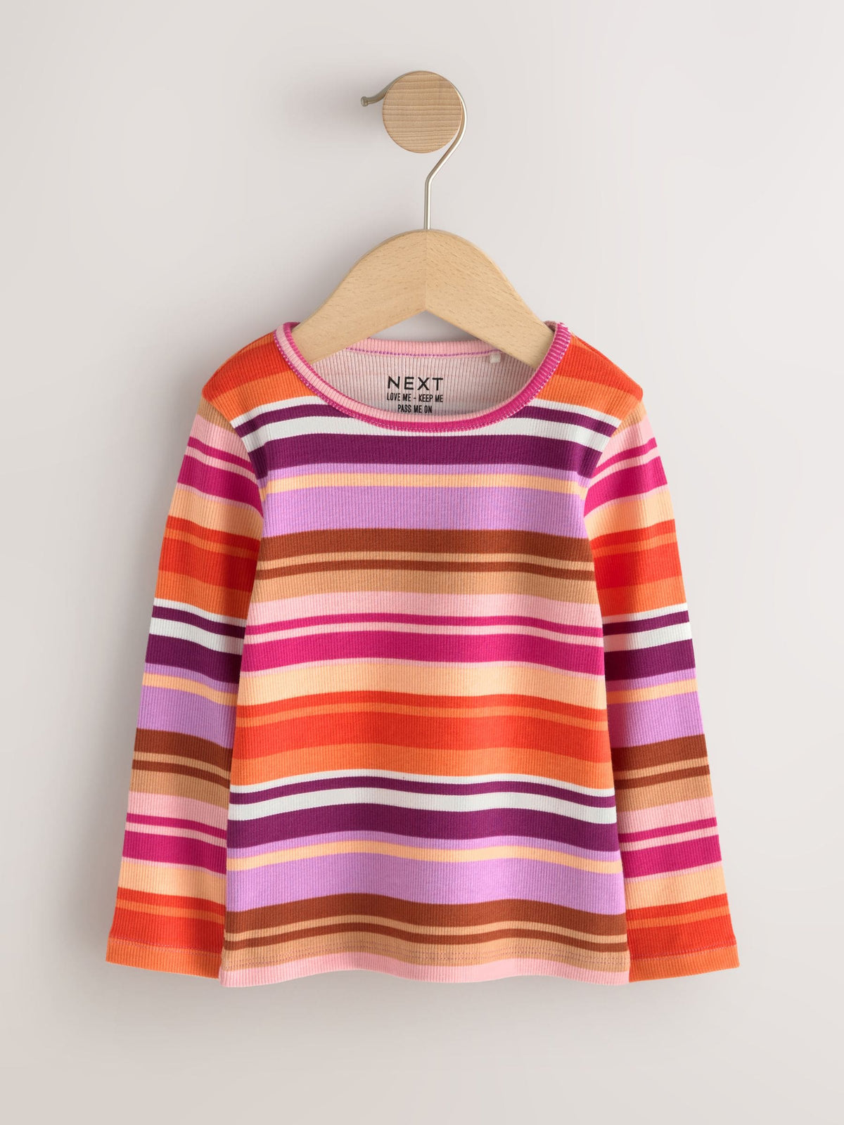 Burgundy Long Sleeve Ribbed Tops 5 Pack (3mths-7yrs)