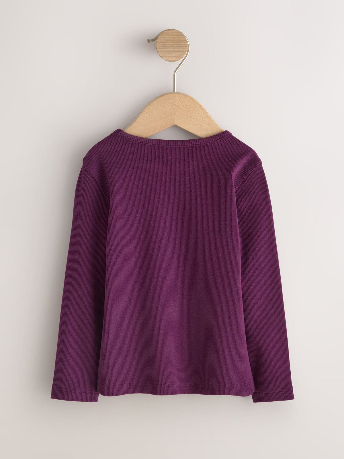 Burgundy Long Sleeve Ribbed Tops 5 Pack (3mths-7yrs)