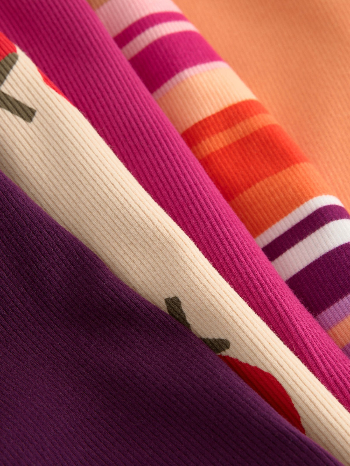 Burgundy Long Sleeve Ribbed Tops 5 Pack (3mths-7yrs)