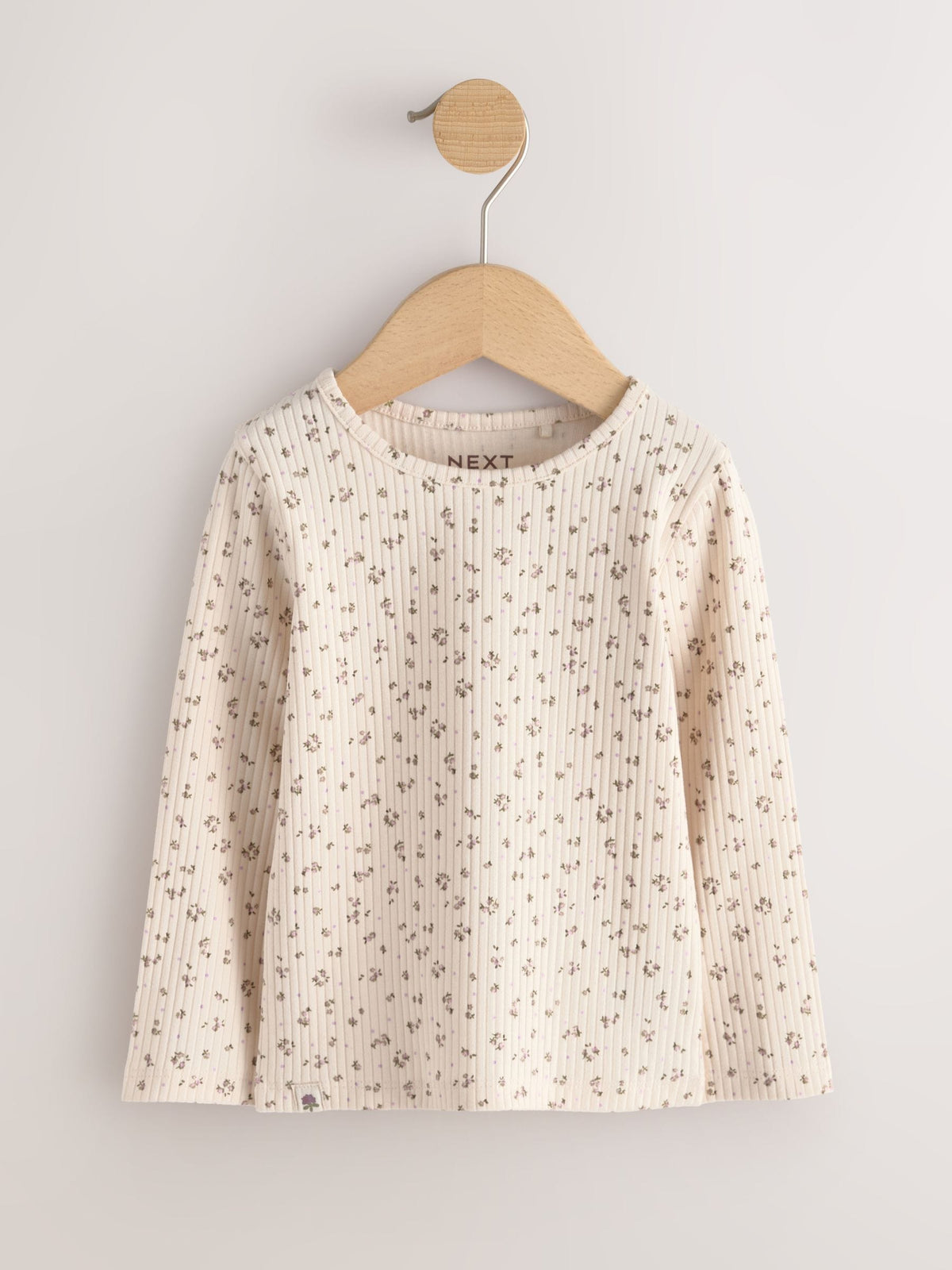 Neutral Long Sleeve Ribbed Tops 5 Pack (3mths-7yrs)