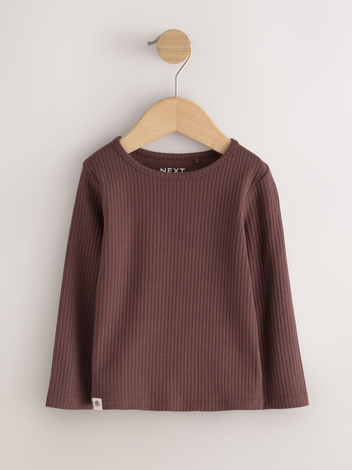 Neutral Long Sleeve Ribbed Tops 5 Pack (3mths-7yrs)