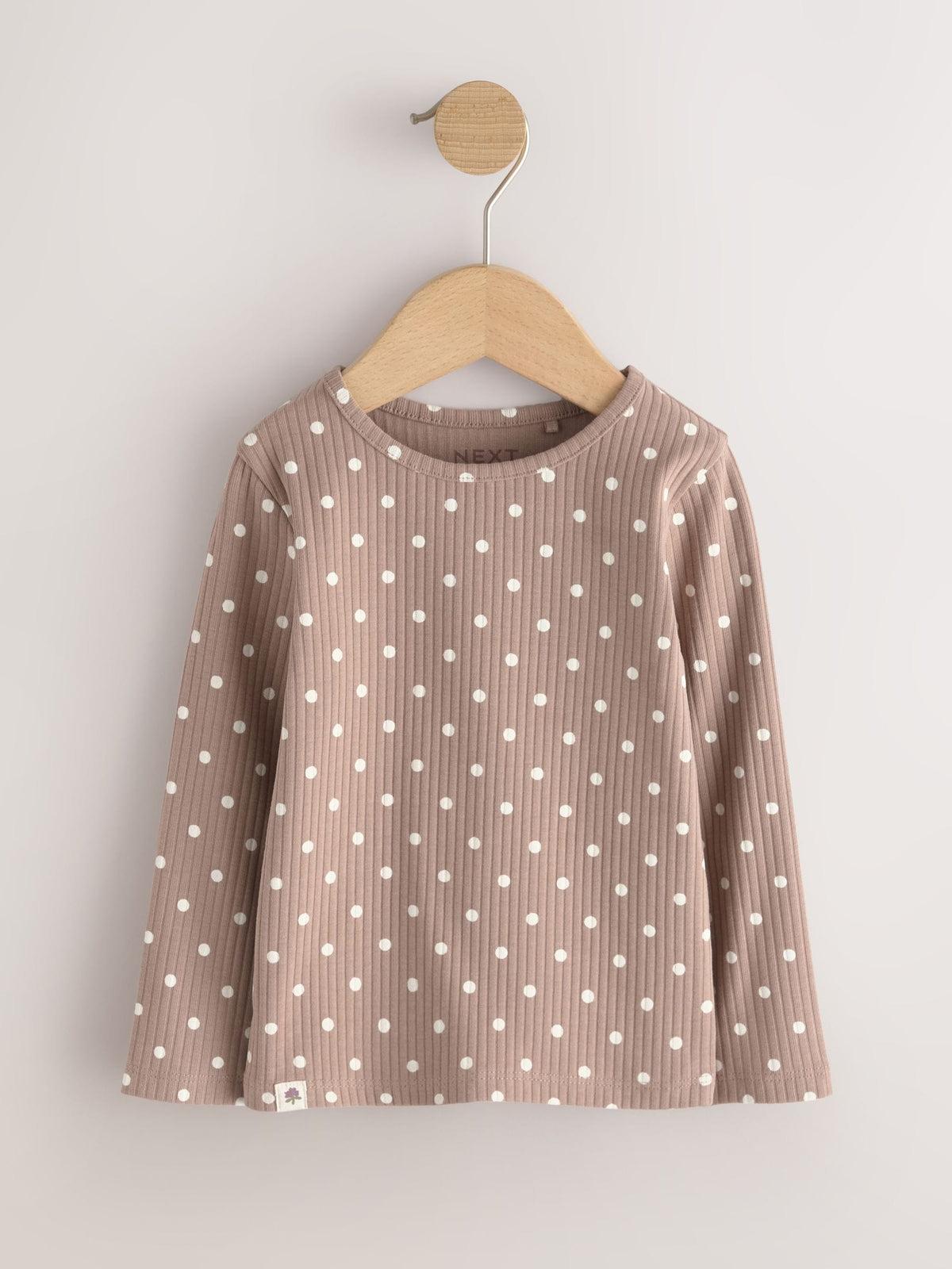 Neutral Long Sleeve Ribbed Tops 5 Pack (3mths-7yrs)