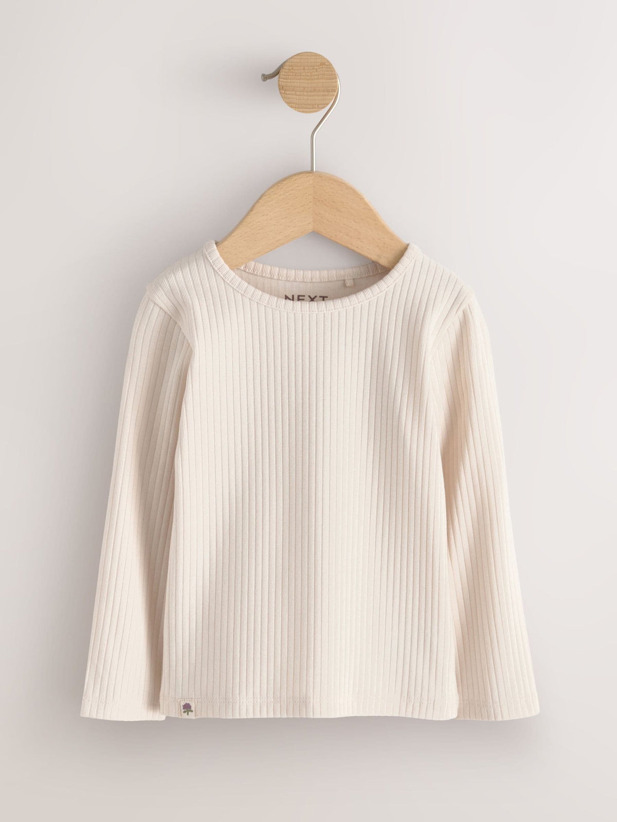Neutral Long Sleeve Ribbed Tops 5 Pack (3mths-7yrs)