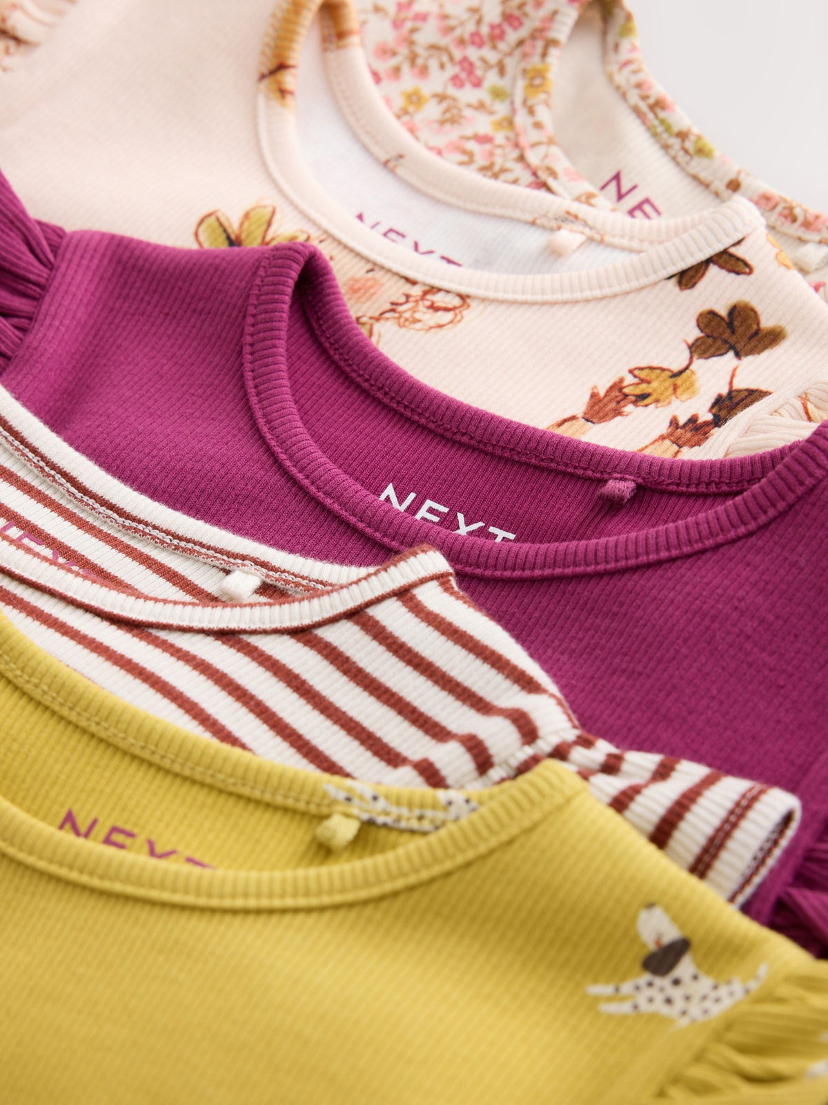 Berry Autumn Fairies Long Sleeve Ribbed Tops 5 Pack (3mths-7yrs)