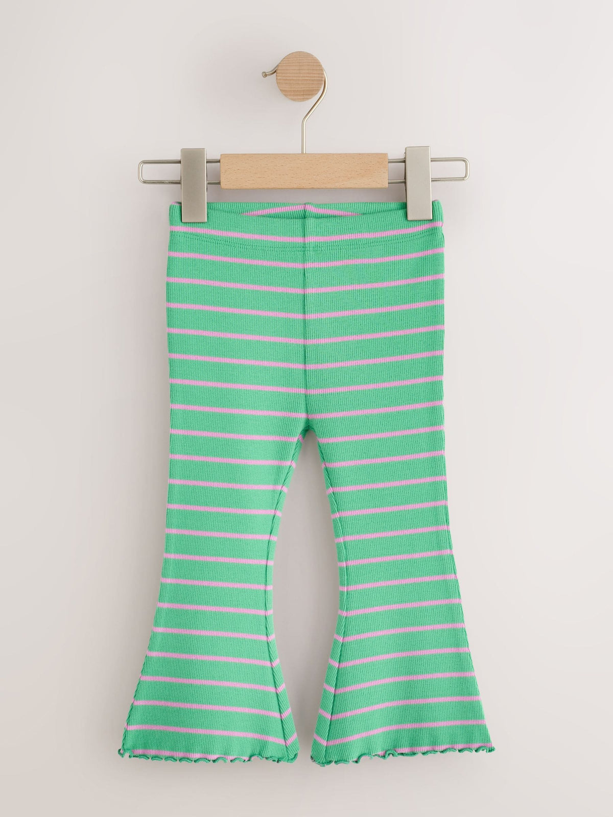 Green/Pink Ribbed Flare Leggings 5 Pack (3mths-7yrs)