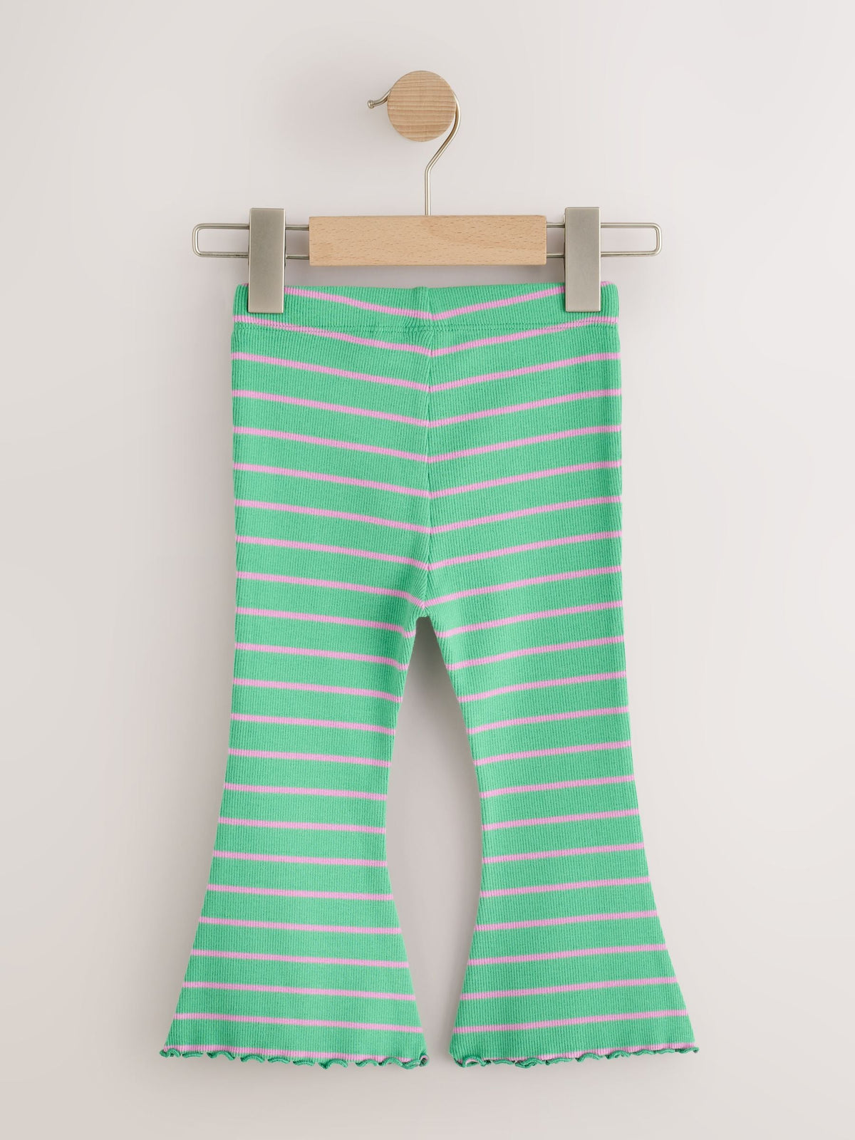 Green/Pink Ribbed Flare Leggings 5 Pack (3mths-7yrs)