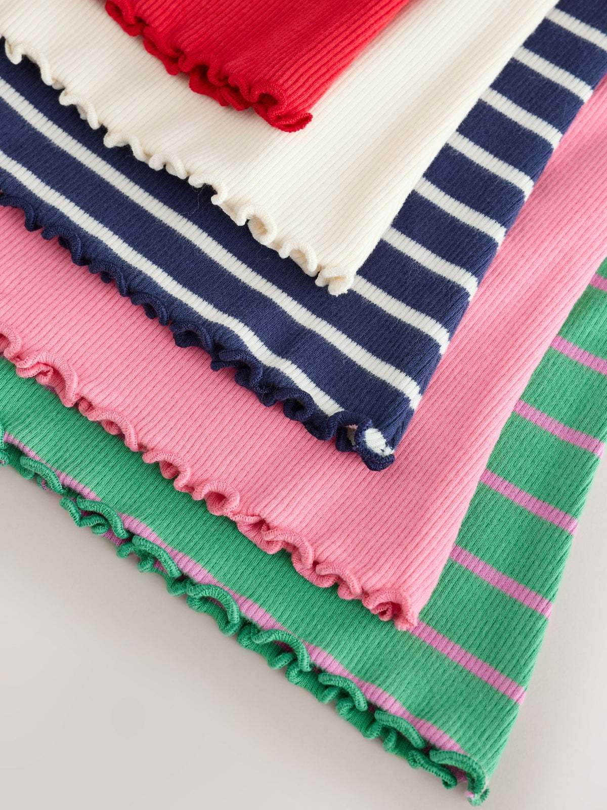 Green/Pink Ribbed Flare Leggings 5 Pack (3mths-7yrs)