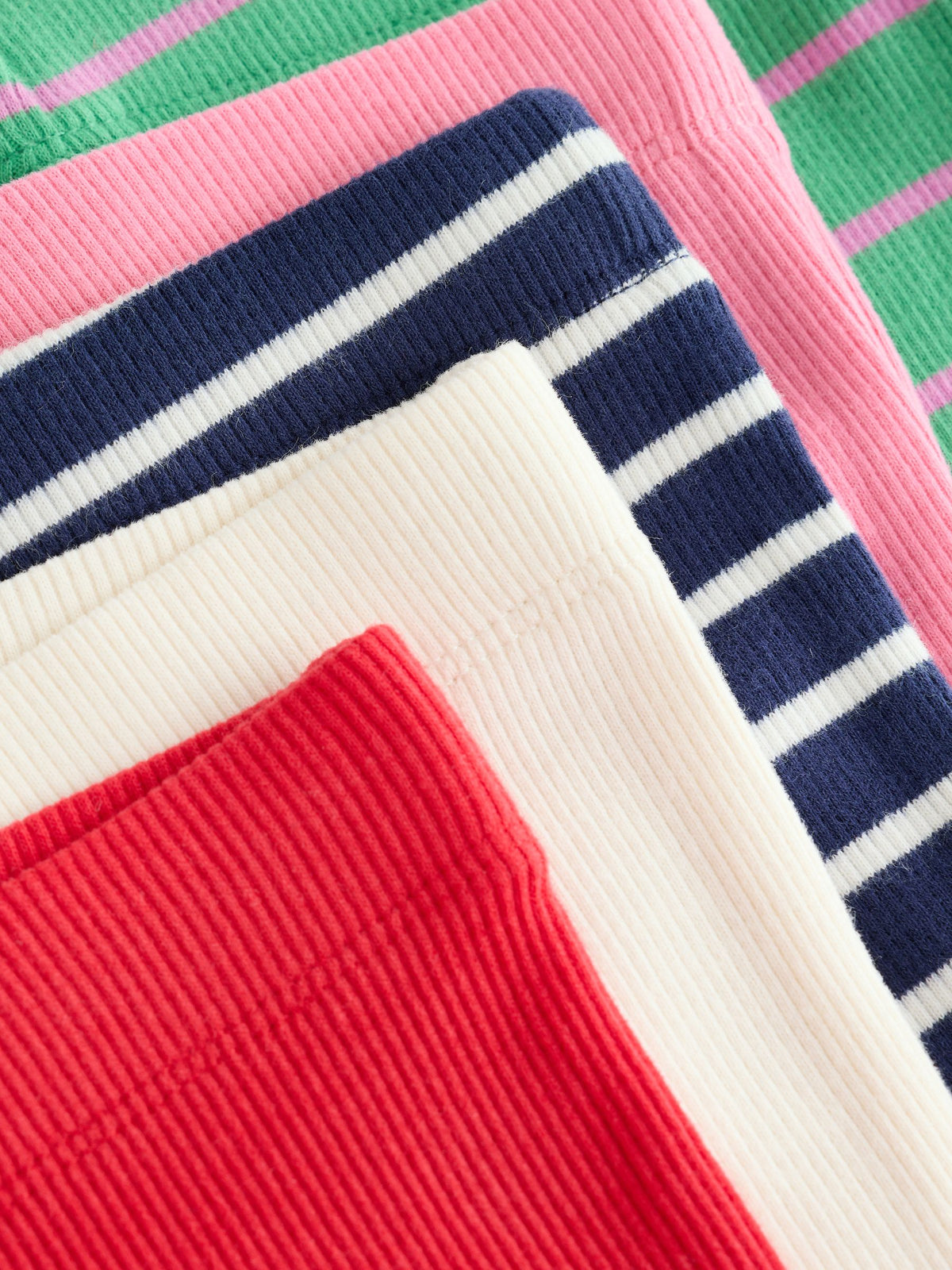 Green/Pink Ribbed Flare Leggings 5 Pack (3mths-7yrs)