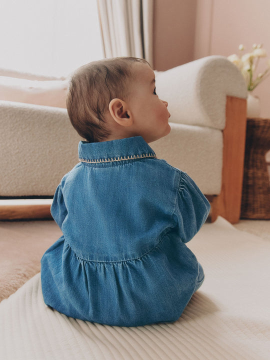 Denim Blue Baby Romper (0mths-2yrs)