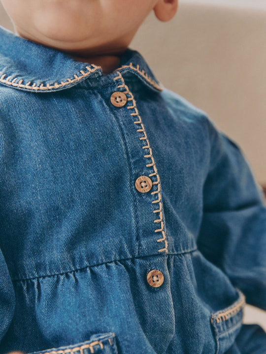 Denim Blue Baby Romper (0mths-2yrs)