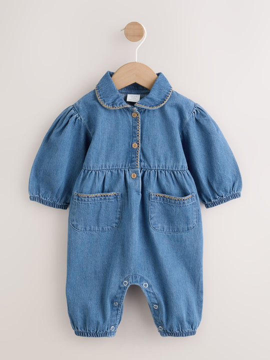 Denim Blue Baby Romper (0mths-2yrs)