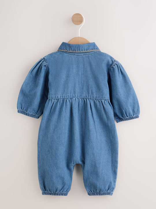 Denim Blue Baby Romper (0mths-2yrs)
