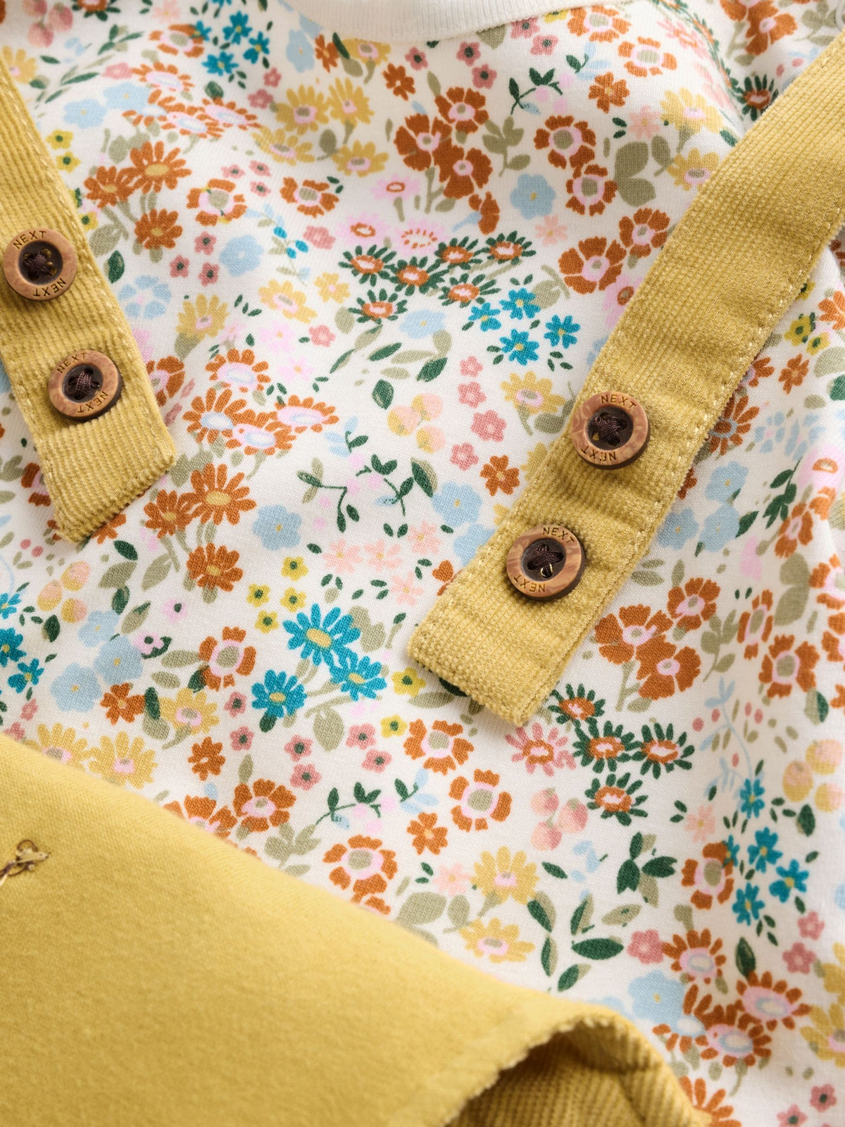 Sage Green Rabbit Baby Cord Dungarees And Long Sleeve Bodysuits 2 Piece Set (0mths-2yrs)