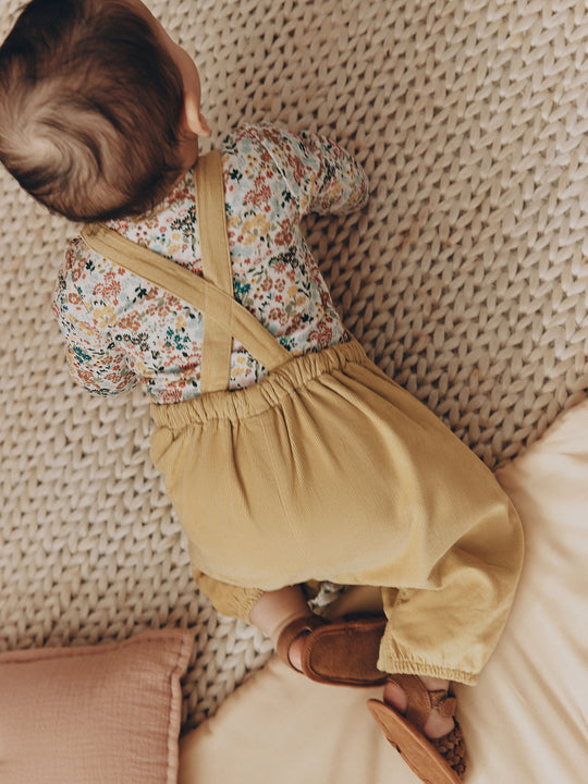 Sage Green Rabbit Baby Cord Dungarees And Long Sleeve Bodysuits 2 Piece Set (0mths-2yrs)