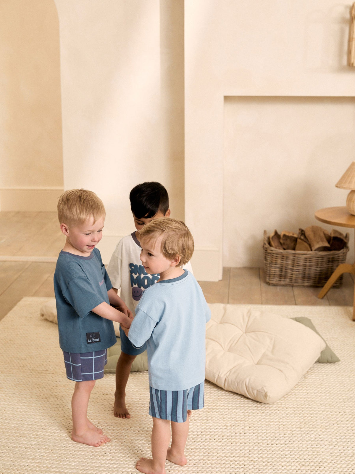 Grey /Ecru Slogan Short Pyjamas 3 Pack (9mths-12yrs)