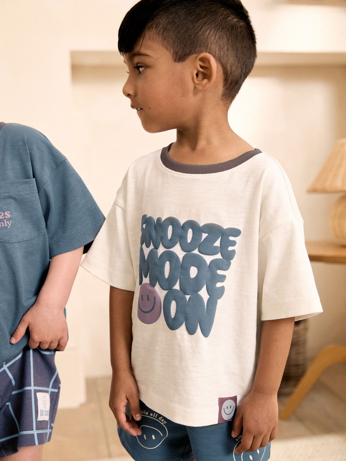 Grey /Ecru Slogan Short Pyjamas 3 Pack (9mths-12yrs)