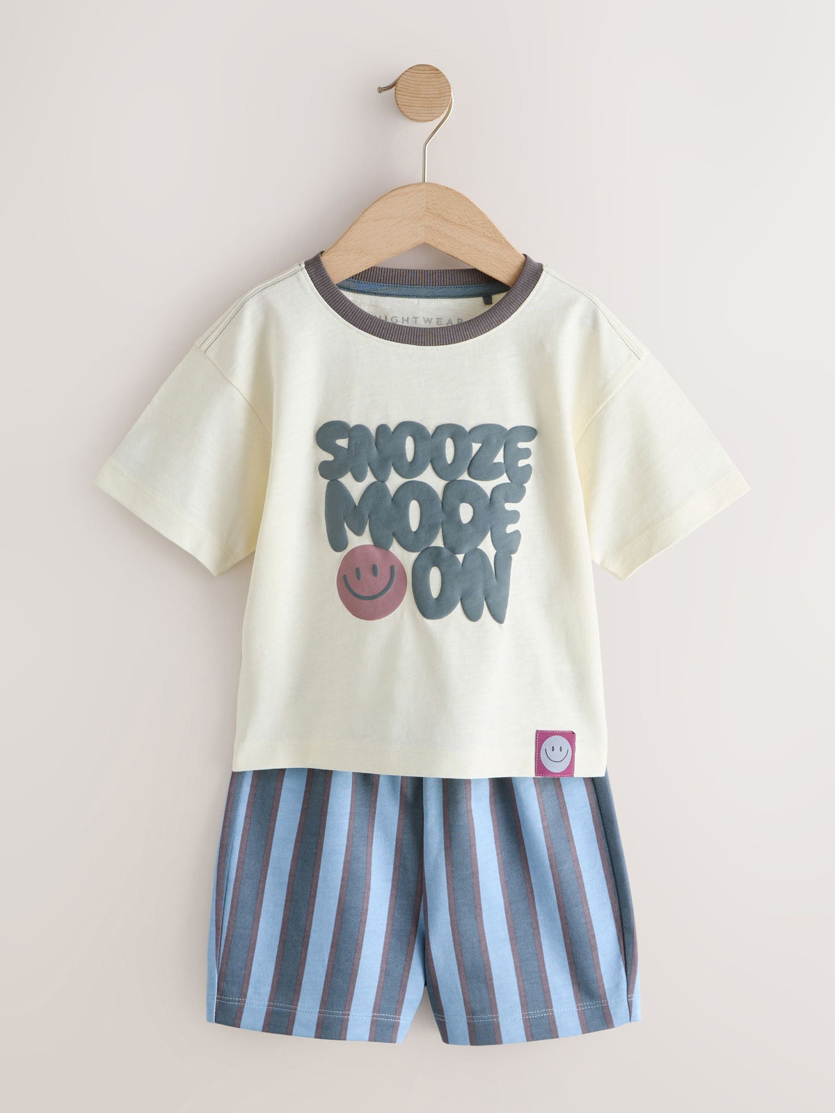 Grey /Ecru Slogan Short Pyjamas 3 Pack (9mths-12yrs)