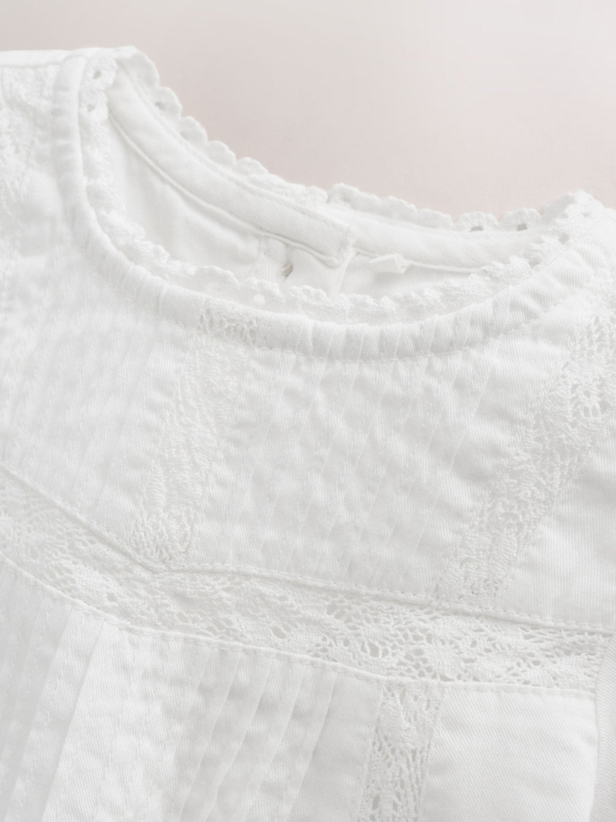 White Woven Lace Top and Trousers Baby 2 Piece Set (0mths-2yrs)
