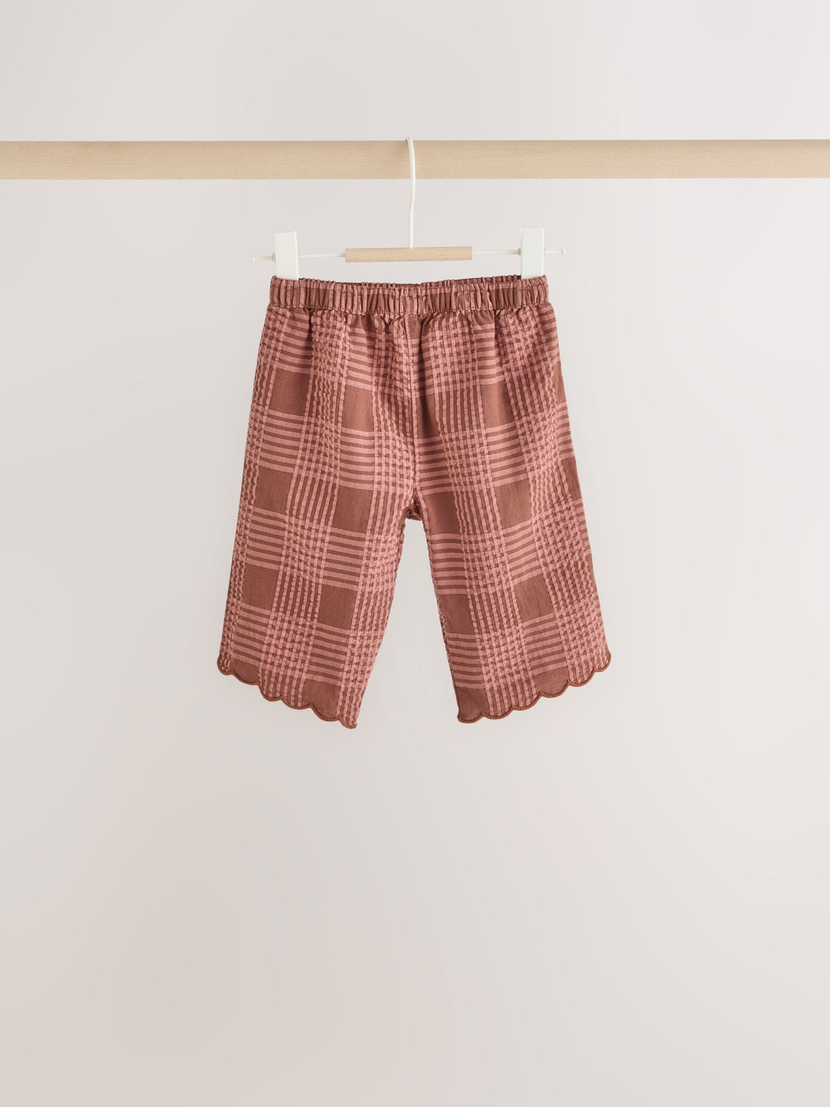 Brown/Pink Check Baby Woven Top and Trousers 2 Piece Set (0mths-2yrs)