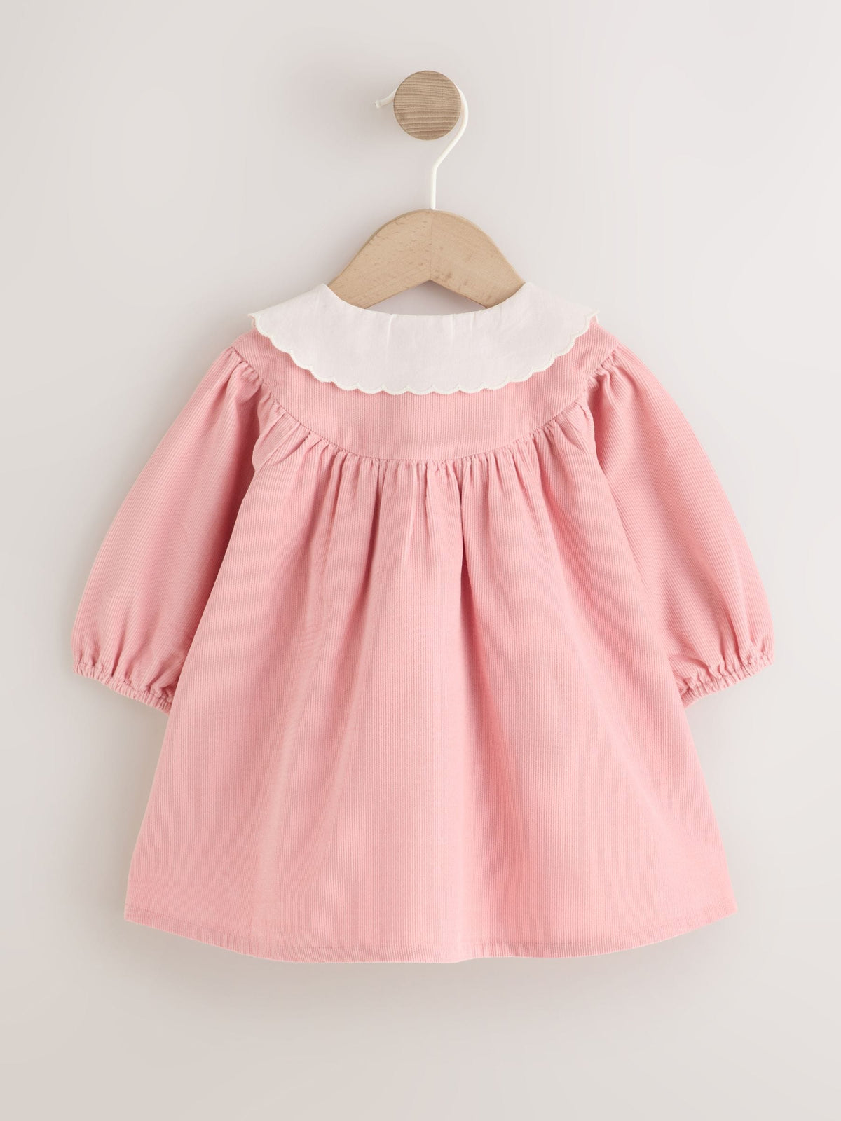 Pink Bunny Embroidered Cord Dress and Tight Baby 2 Piece Set (0mths-2yrs)