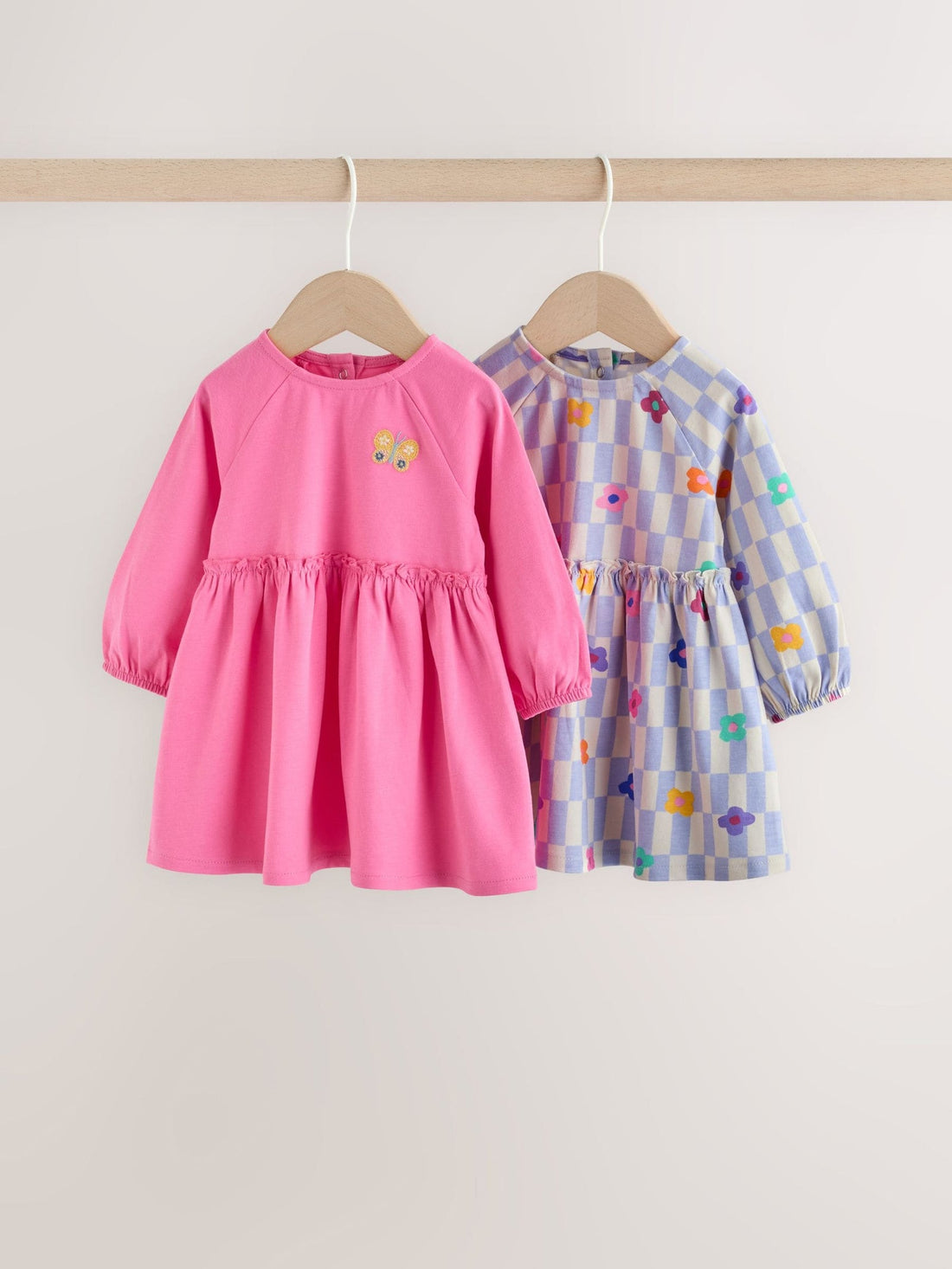Bright Pink Baby Jersey Dresses 2 Pack (0mths-2yrs)