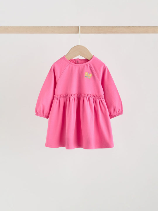 Bright Pink Baby Jersey Dresses 2 Pack (0mths-2yrs)