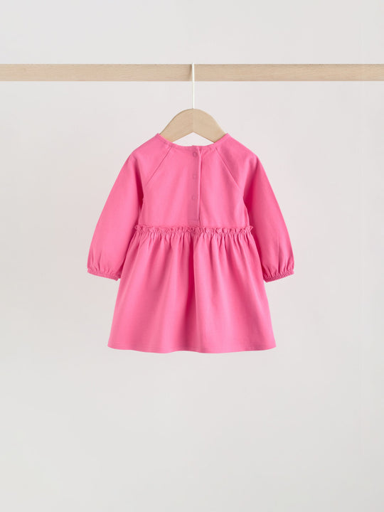 Bright Pink Baby Jersey Dresses 2 Pack (0mths-2yrs)