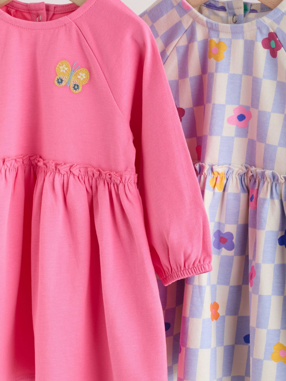 Bright Pink Baby Jersey Dresses 2 Pack (0mths-2yrs)