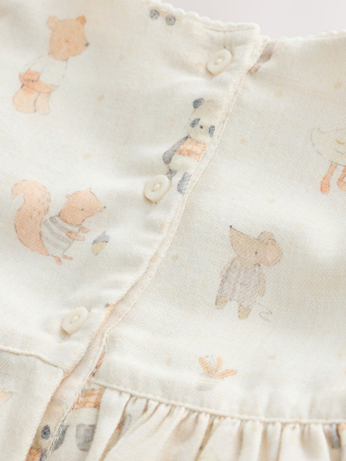Ecru Animal Baby Smock Dress And Tights Set 2 Piece (0mths-2yrs)