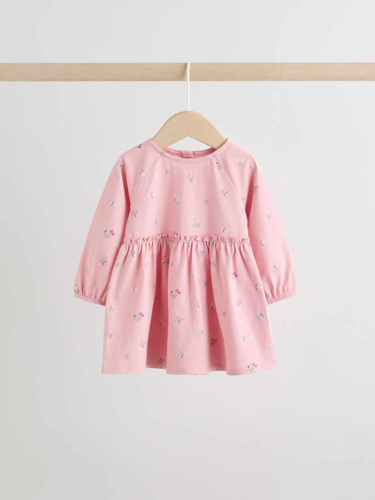 Pink Floral Baby Jersey Dresses 2 Pack (0mths-2yrs)