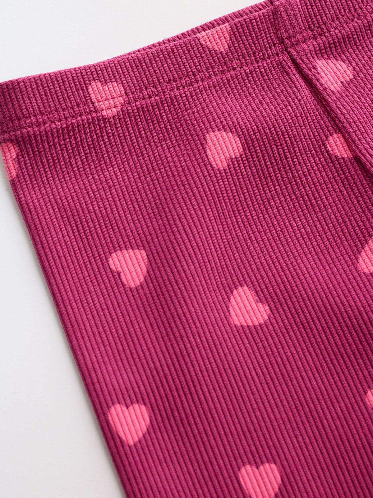Heart Printed Rib Top and Leggings Baby Set 2 Piece (0mths-2yrs)