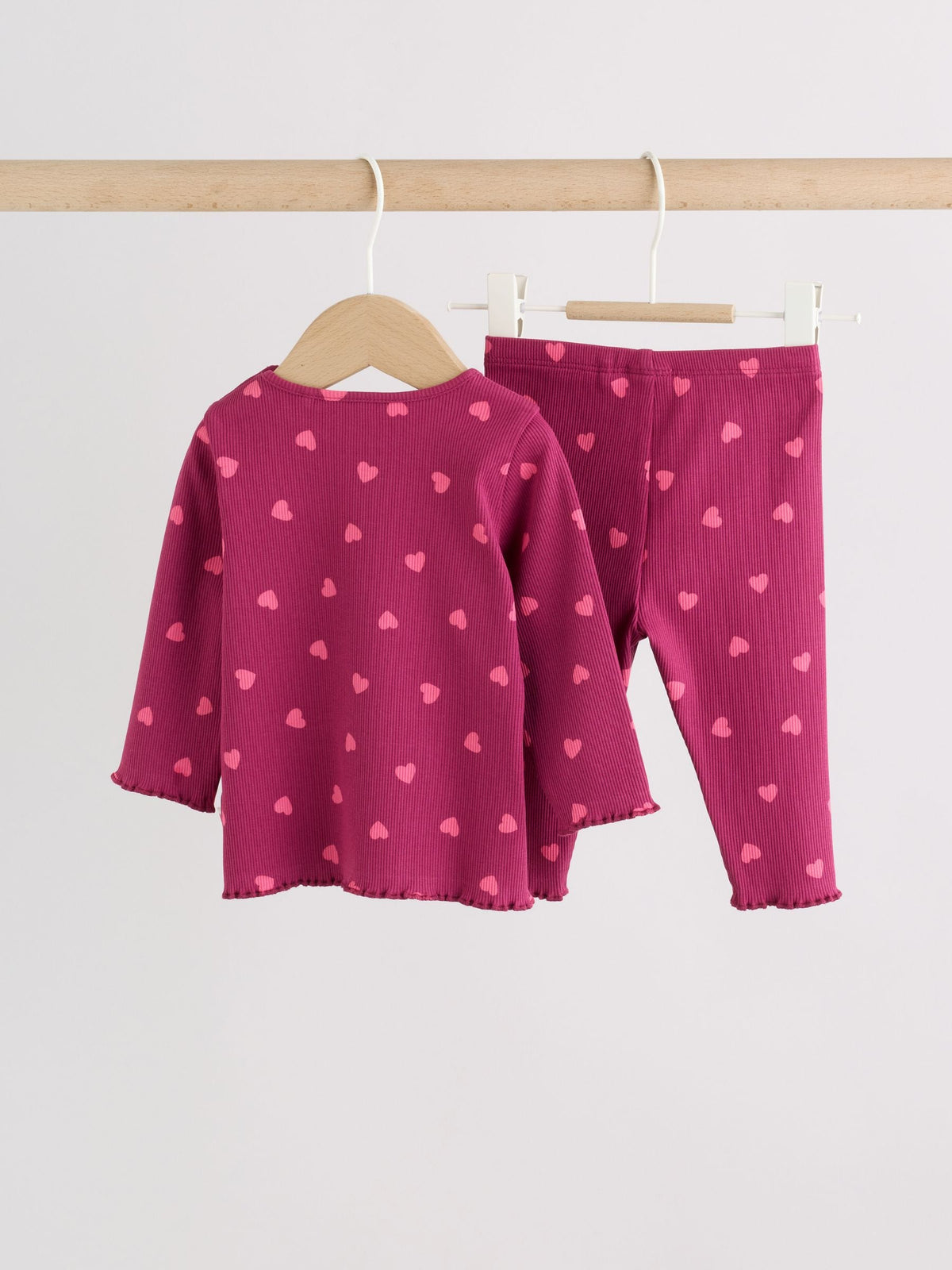 Heart Printed Rib Top and Leggings Baby Set 2 Piece (0mths-2yrs)