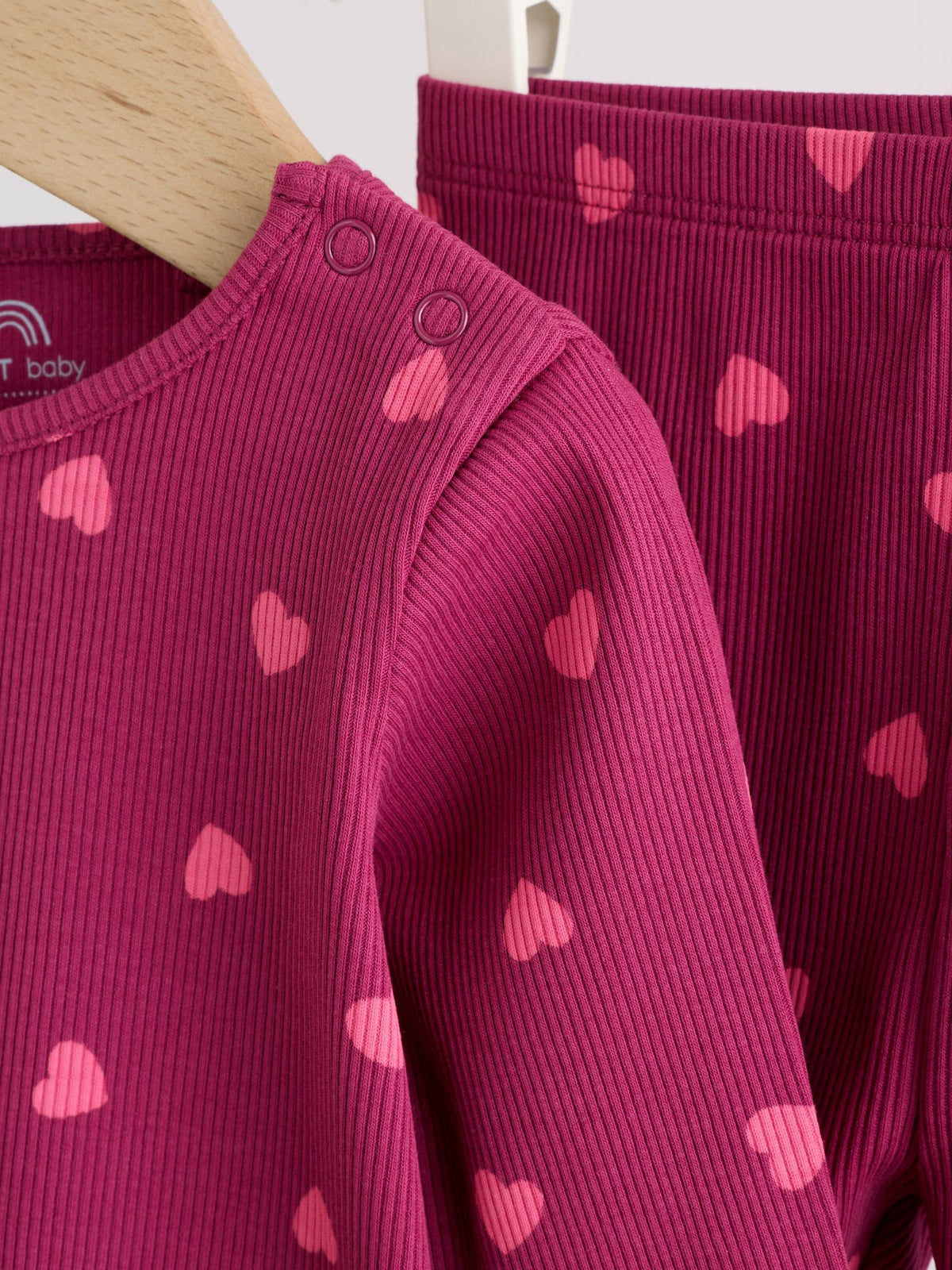 Heart Printed Rib Top and Leggings Baby Set 2 Piece (0mths-2yrs)