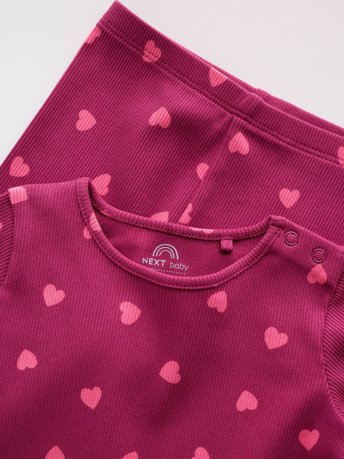 Heart Printed Rib Top and Leggings Baby Set 2 Piece (0mths-2yrs)