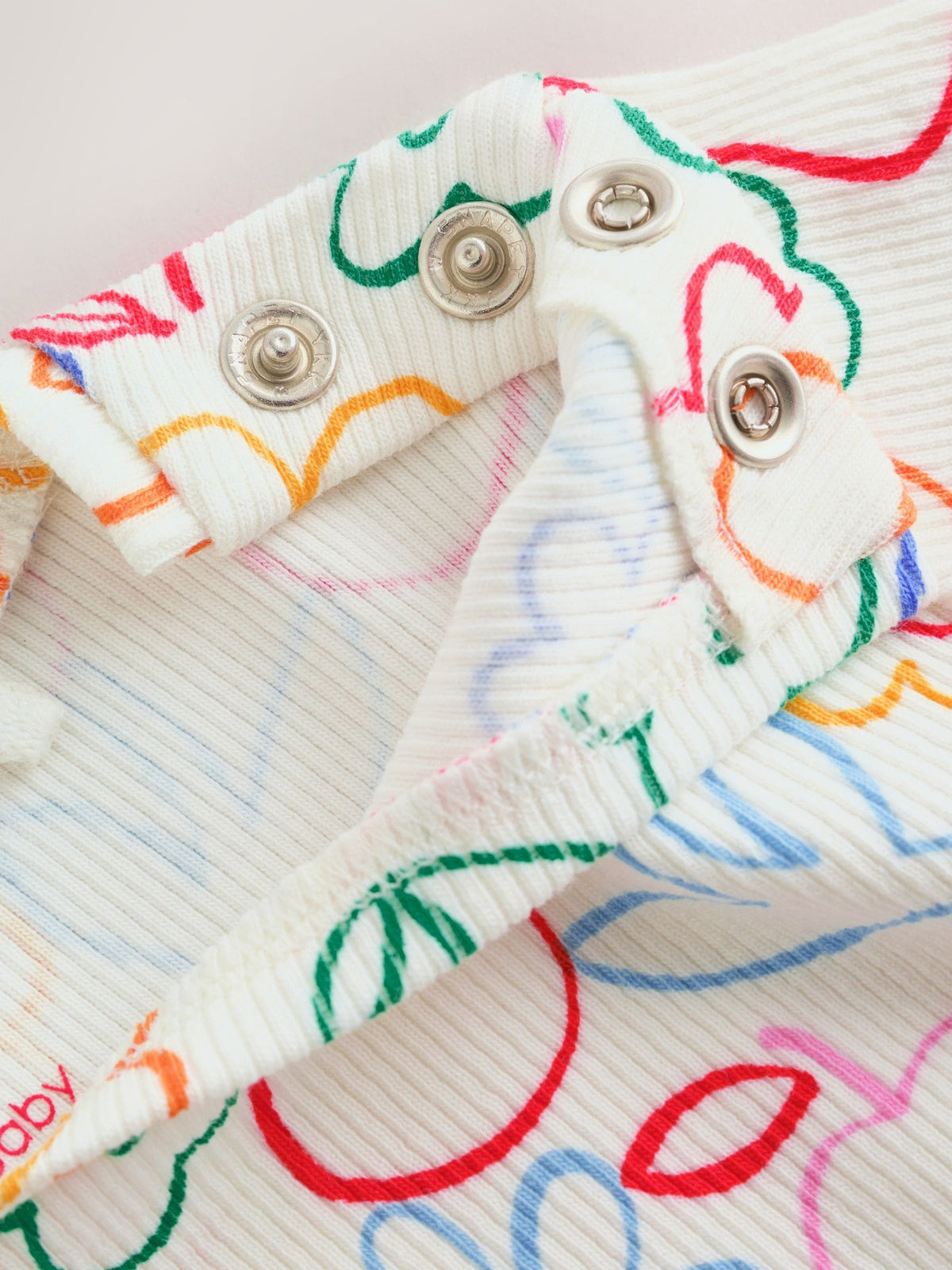 White Floral Printed Rib Top and Leggings Baby Set 2 Piece (0mths-2yrs)