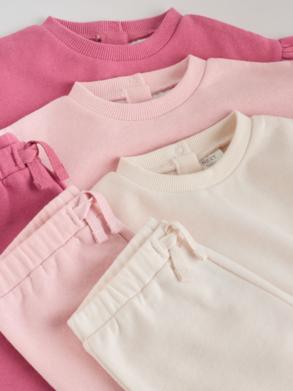 Pink Baby Sweat Top And Joggers 6 Pack (0mths-2yrs)