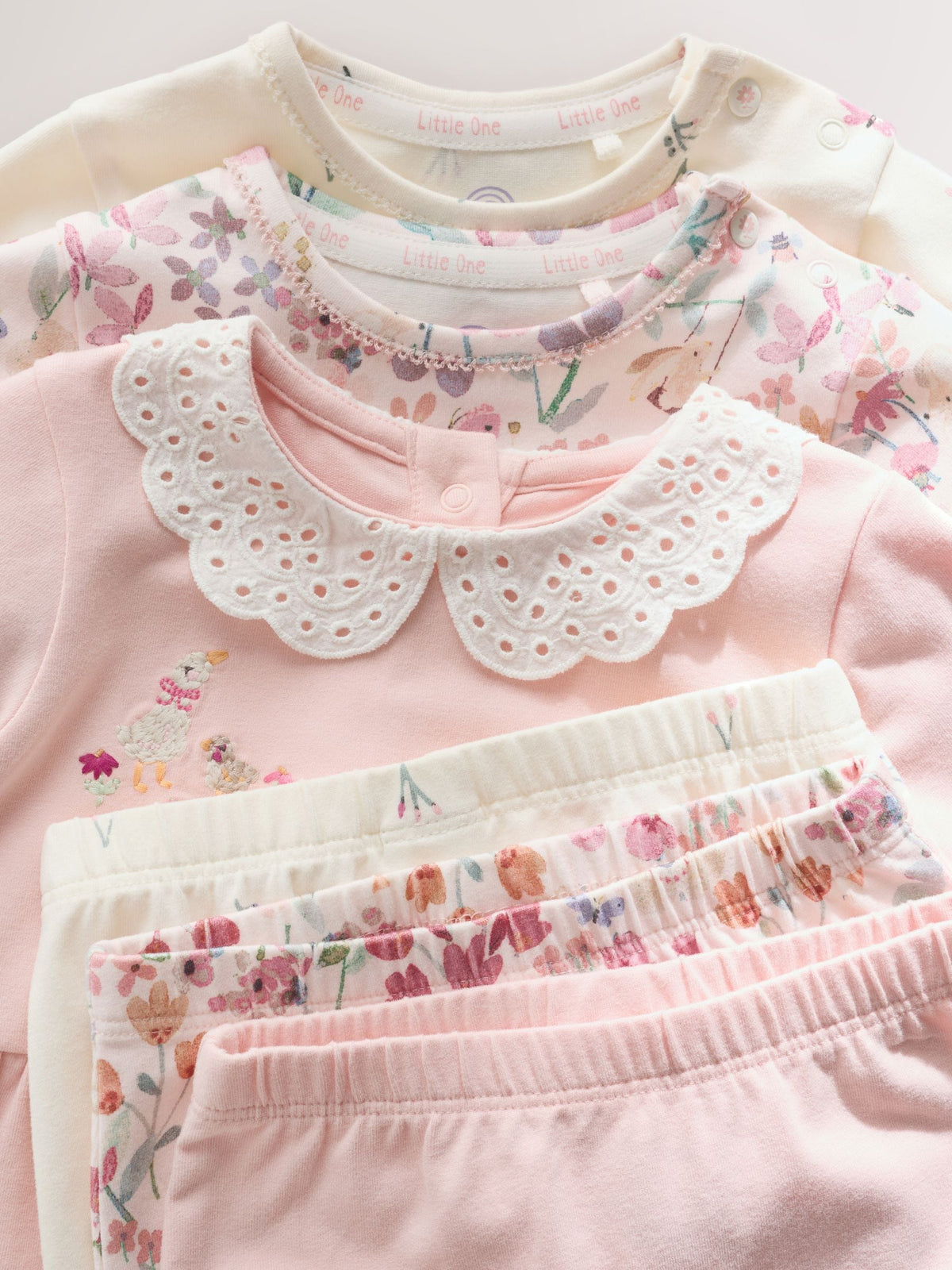 Pink Fairy Mouse Long Sleeve T-Shirt And Leggings Baby 6 Piece Set (0mths-2yrs)