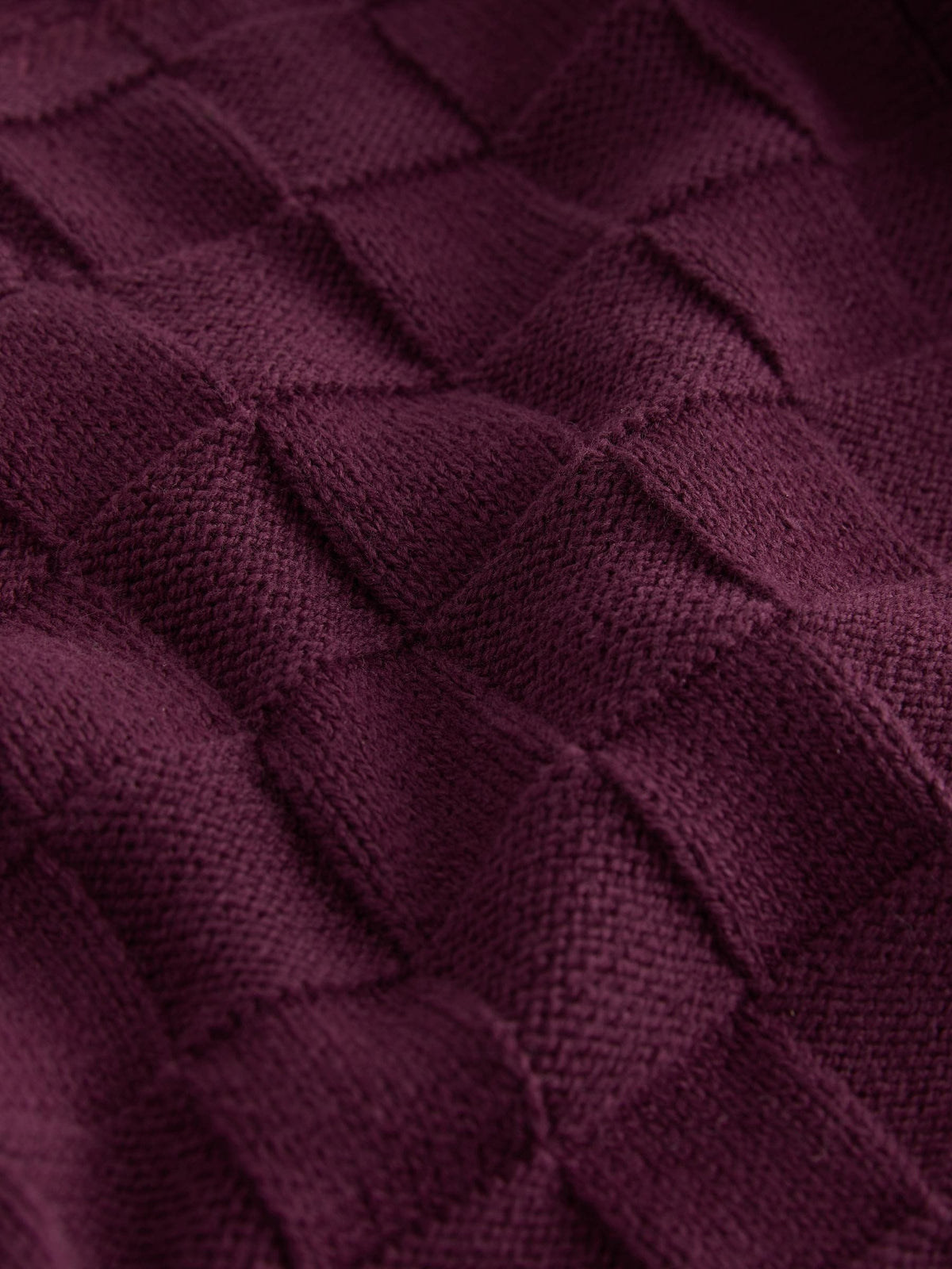 Plum Purple Textured Knitted Zip Neck Polo Shirt (3mths-7yrs)