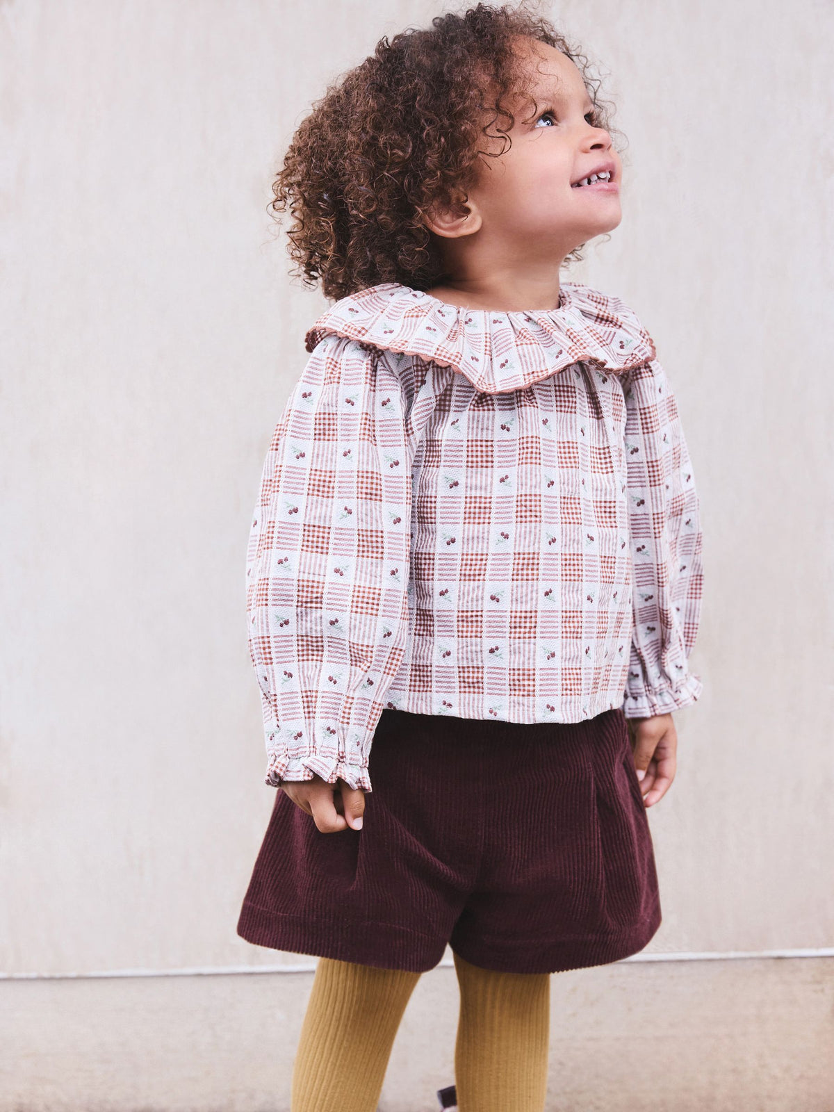 Chocolate Brown Cord Short, Blouse & Tight 3 Piece Set (3mths-7yrs)