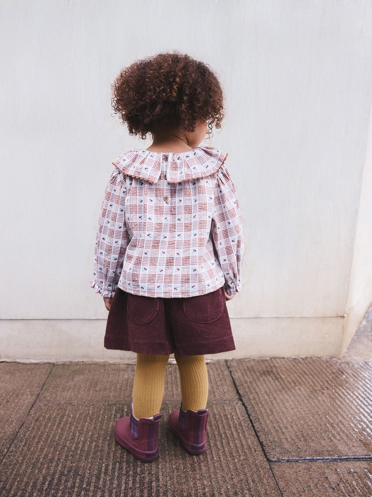 Chocolate Brown Cord Short, Blouse & Tight 3 Piece Set (3mths-7yrs)