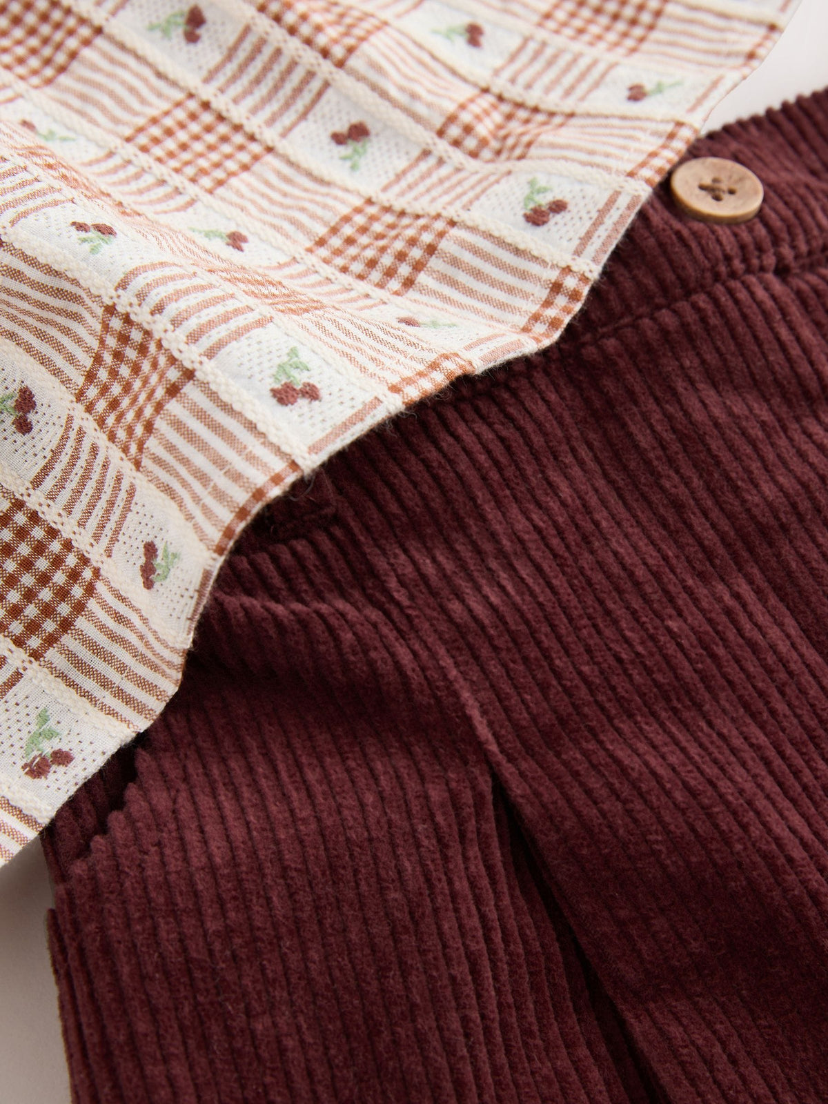 Chocolate Brown Cord Short, Blouse & Tight 3 Piece Set (3mths-7yrs)