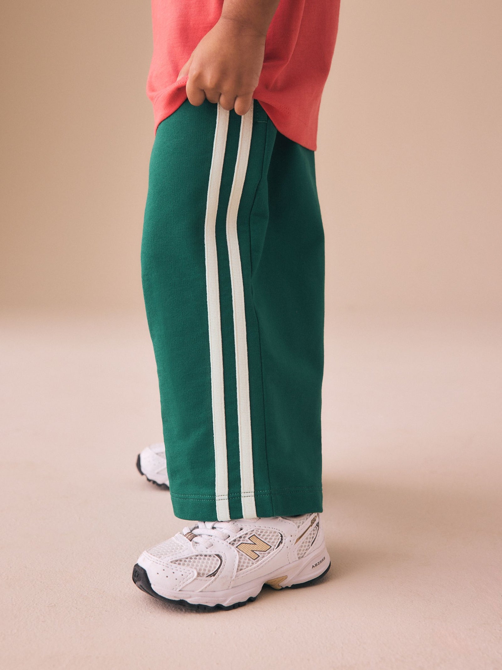 Green Wide Leg Side Stripe Joggers (3mths-7yrs)