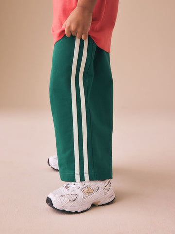 Green Wide Leg Side Stripe Joggers (3mths-7yrs)