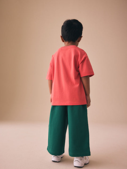 Green Wide Leg Side Stripe Joggers (3mths-7yrs)