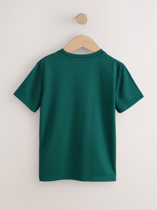 Dark Green Single Sports T-Shirt (3-16yrs)